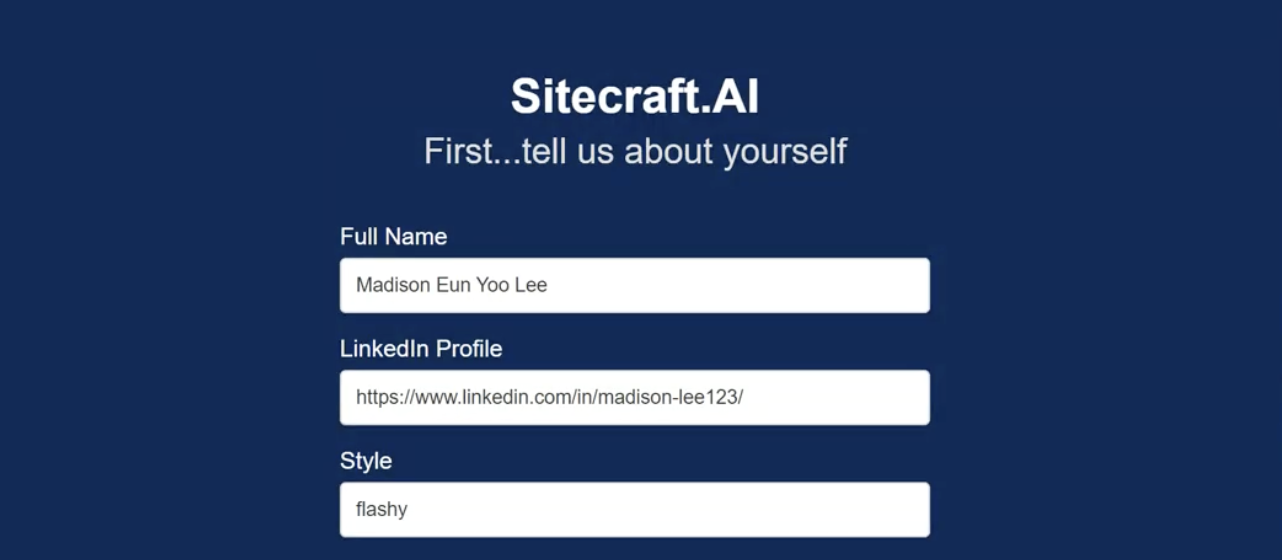 SiteCraft.AI: Group 1 Placeholder
